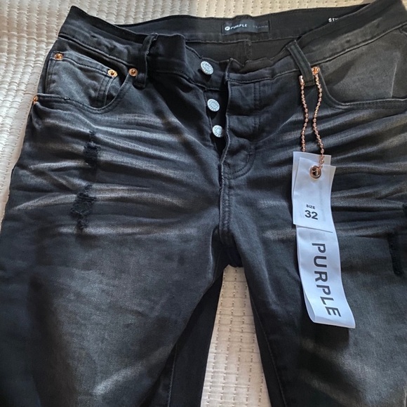 Purple jeans dark wash grey